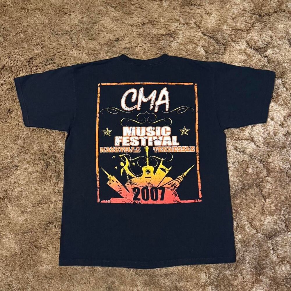 Vintage 2007 CMA Music Festival Nashville Tennessee Graphic Tee Black Large